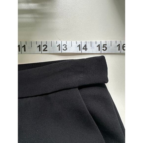MM Lafleur Black Trouser Slacks Relaxed Straight Leg Sz 6 Adjustable Hem Career - Picture 6 of 13